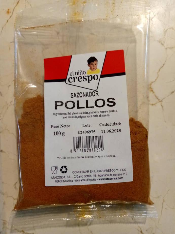 Sazonador de pollo el Niño Crespo bolsa 100g
