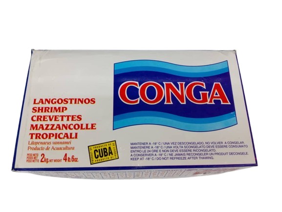 Camaron cola de cultivo con cáscara Conga 2 Kg
