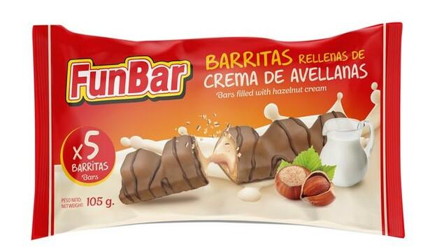 Barritas rellenas de crema de Avellanas Funbar 105g