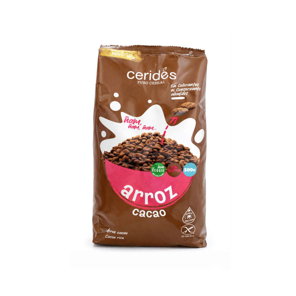 CEREAL ARROZ CACAO INFLADO SIN GLUTEN CERIDES  BOLSA 500 G